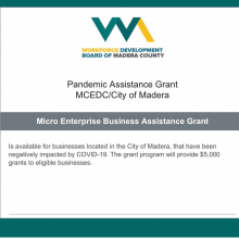 Madera Pandemic Assistance Grant Application is Open